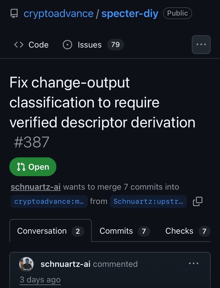 cryptoadvance/specter-diy PR #387 화면